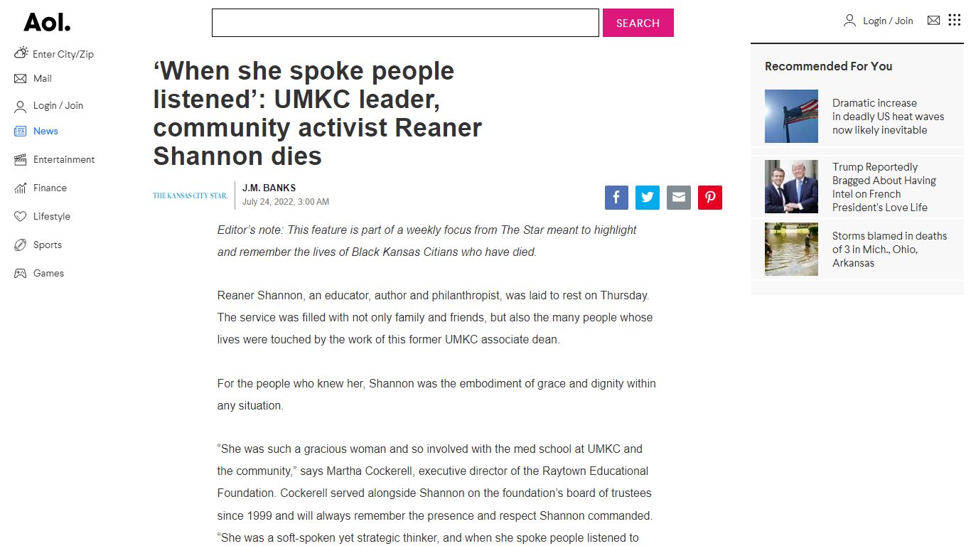 ‘When she spoke people listened’: UMKC leader, community activist ...